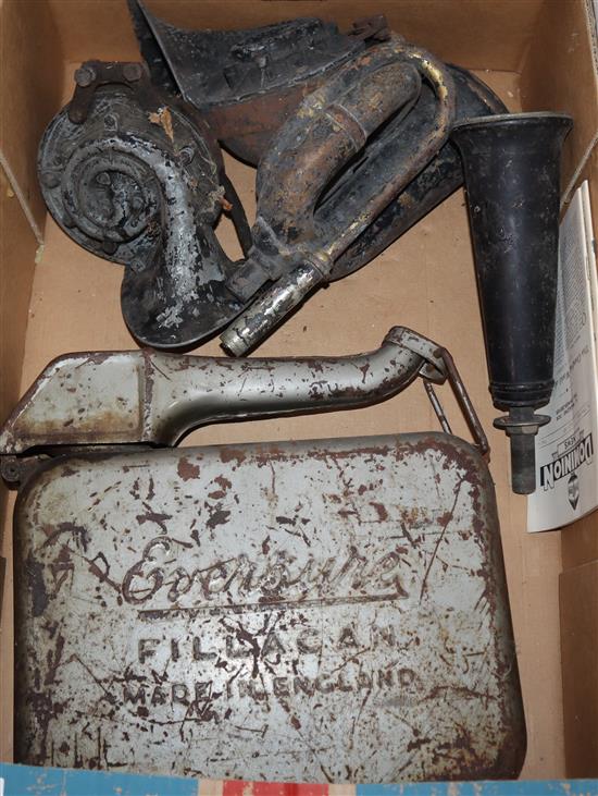 A collection of early motoring car parts